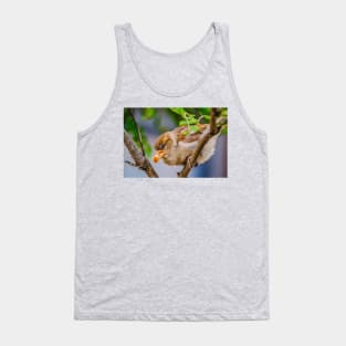 Happy Cute Bird & Breadcrumb Photograph Tank Top